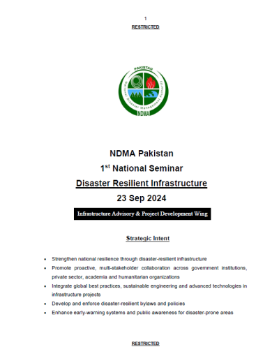 Post Event Report of 1st National Seminar on Disaster Resilient Infrastructure